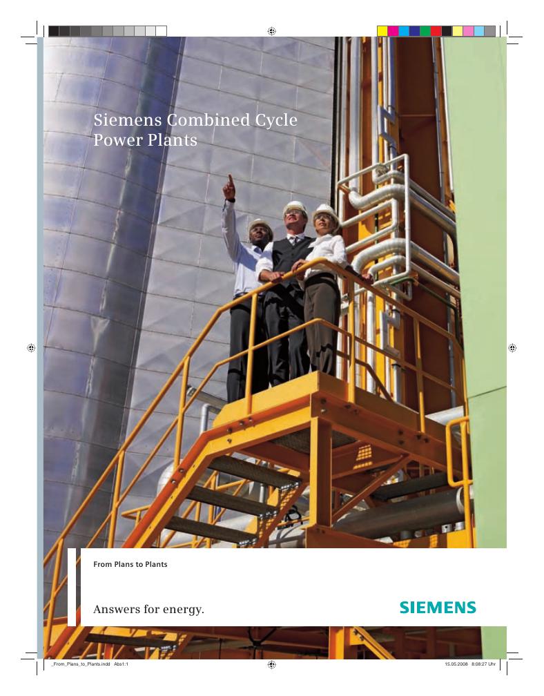SIEMENS From Plans to Plants Siemens Combined Cycle Power Plants Answers for energy. 说明书