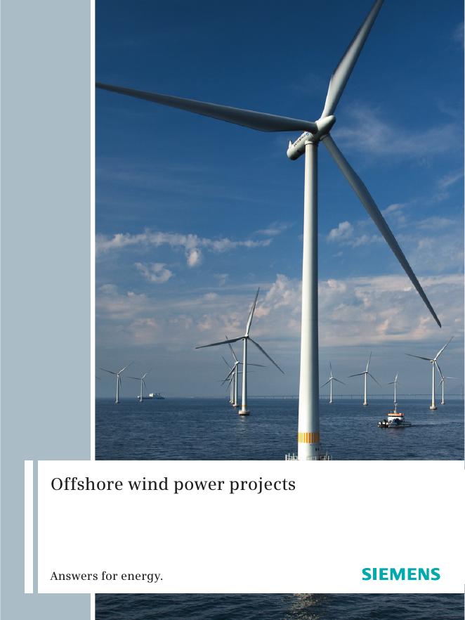 西门子 Answers for energy. Offshore wind power projects 说明书