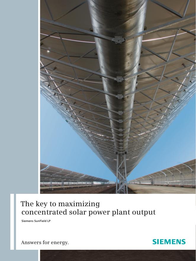 SIEMENS The key to maximizing concentrated solar power plant output 说明书