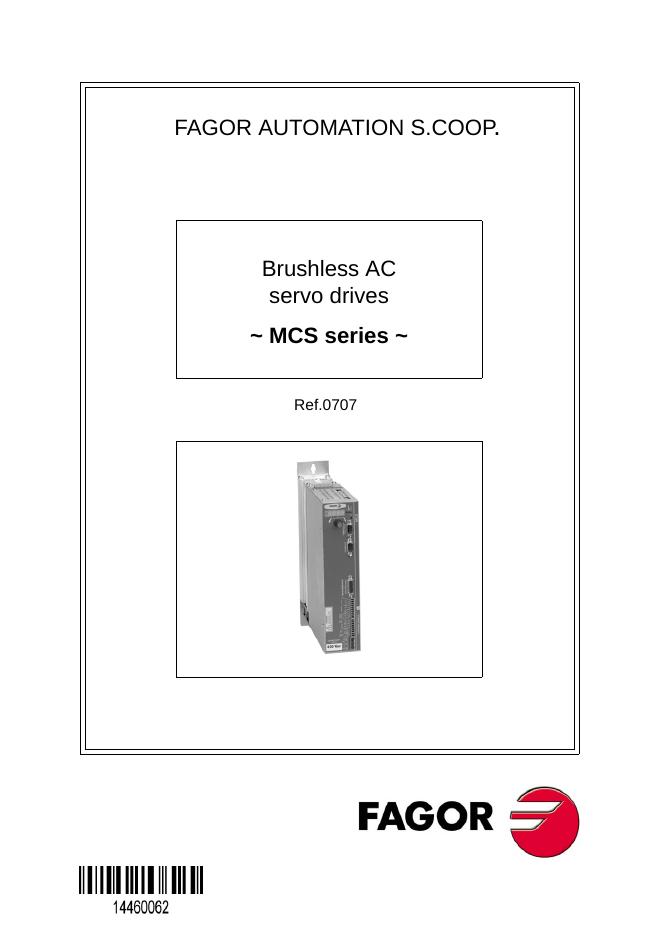 MCS series Brushless AC servo drives 说明书