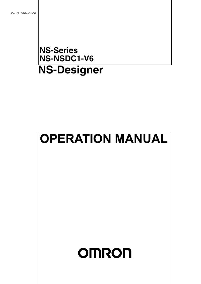 OMRON NS-Series NS-NSDC1-V6 NS-Designer 说明书