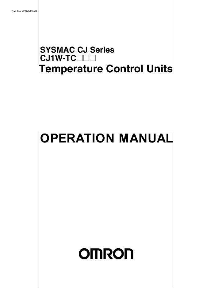 OMRON SYSMAC CJ Series CJ1W-TC Temperature Control Units 说明书
