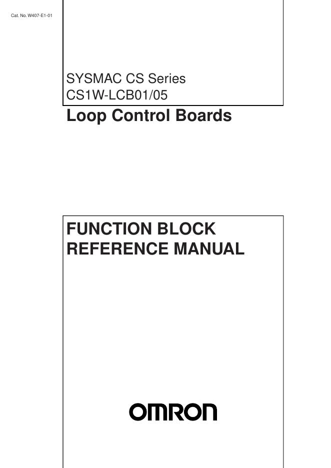 OMRON SYSMAC CS Series CS1W-LCB01/05 Loop Control Boards说明书