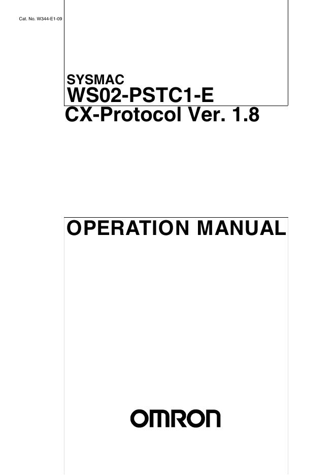 OMRON SYSMAC WS02-PSTC1-E CX-Protocol Ver. 1.8 说明书