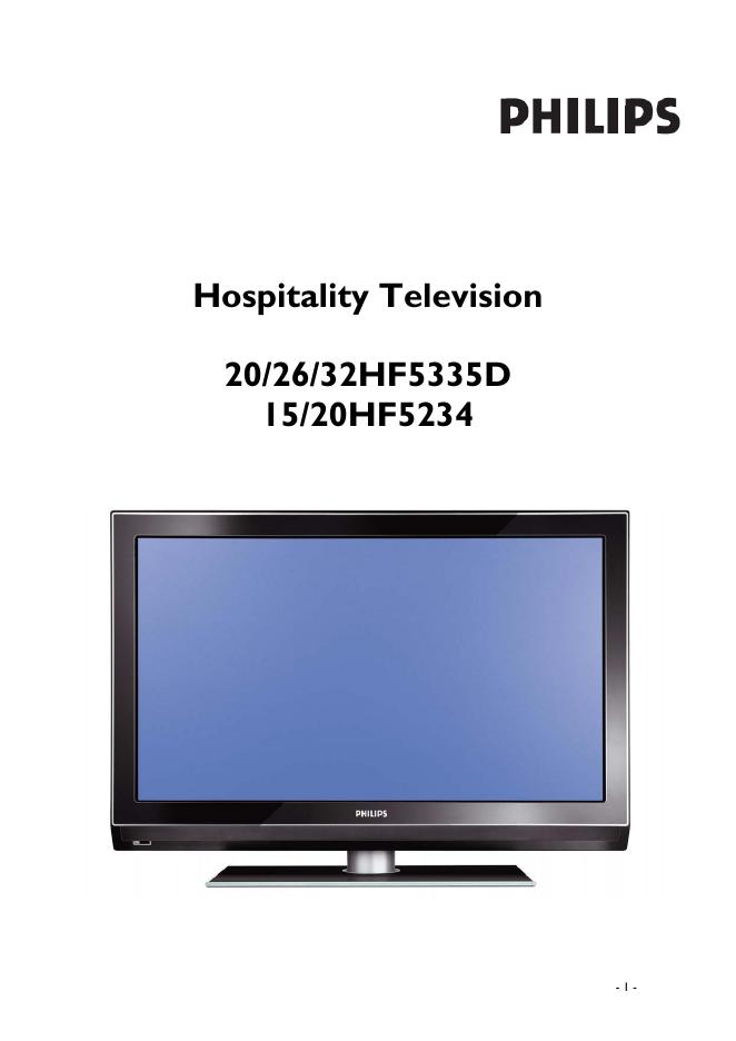 philips Hospitality Television 20/26/32HF5335D 15/20HF5234 说明书