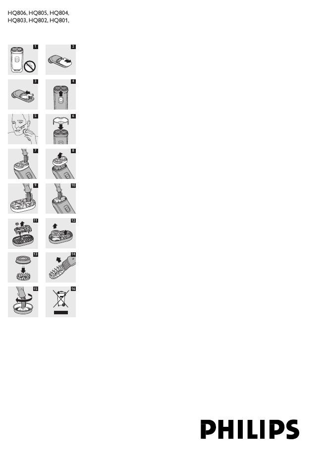 PHILIPS HQ806, HQ805, HQ804, HQ803, HQ802, HQ801, 剃须刀 说明书