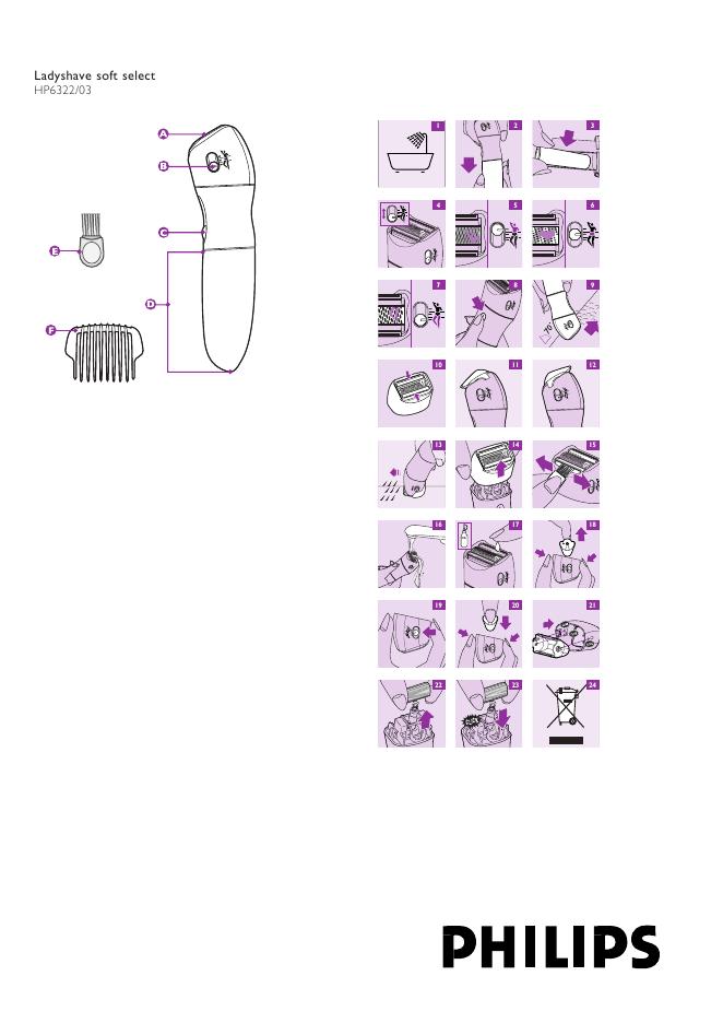 飞利浦 HP6322/03 剃毛器 使用说明书