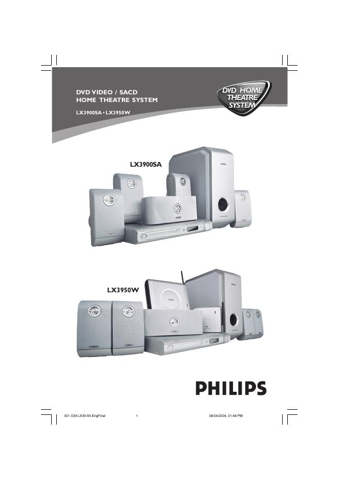 飞利浦 LX3900SA/3950W 说明书