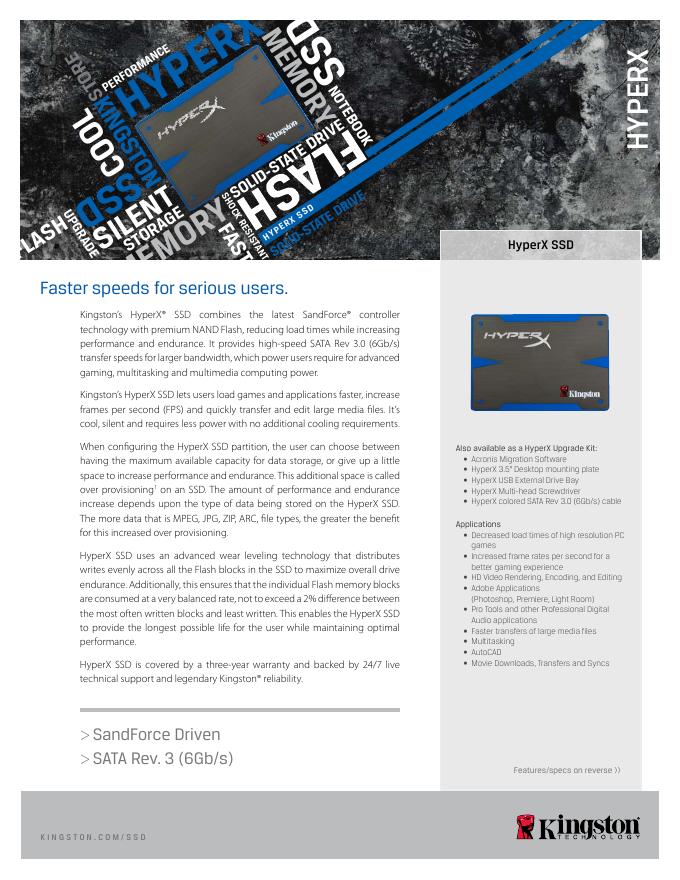 金士顿 HYPERX SSD 说明书