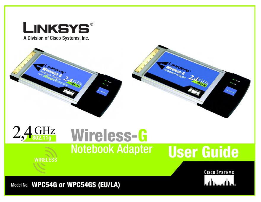 LINKSYS WPC54G or WPC54GS (EU/LA) 说明书