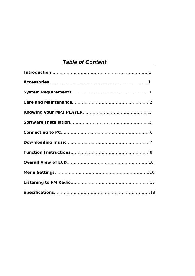 Genius MP3 PLAYER 说明书(1)(1)