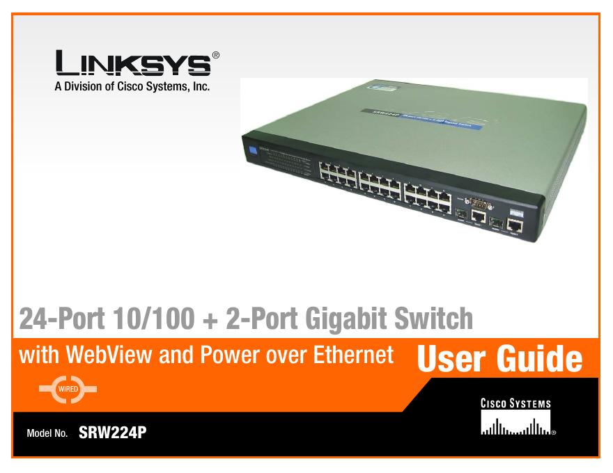 LINKSYS SRW224P 24-Port 10/100 + 2-Port Gigabit Switch 说明书