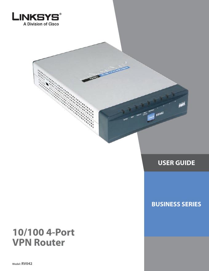 LINKSYS 10/100 4-Port VPN Router 说明书