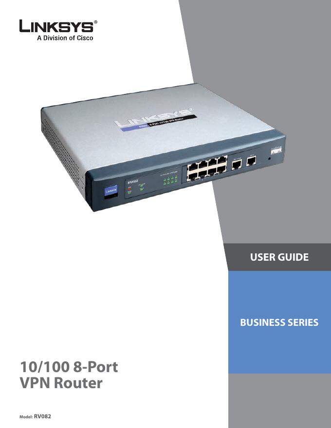 LINKSYS 10/100 8-Port VPN Router 说明书