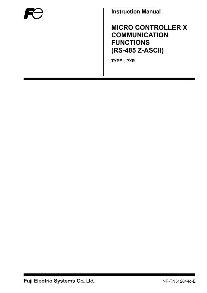 富士电机 PXR 使用说明书
