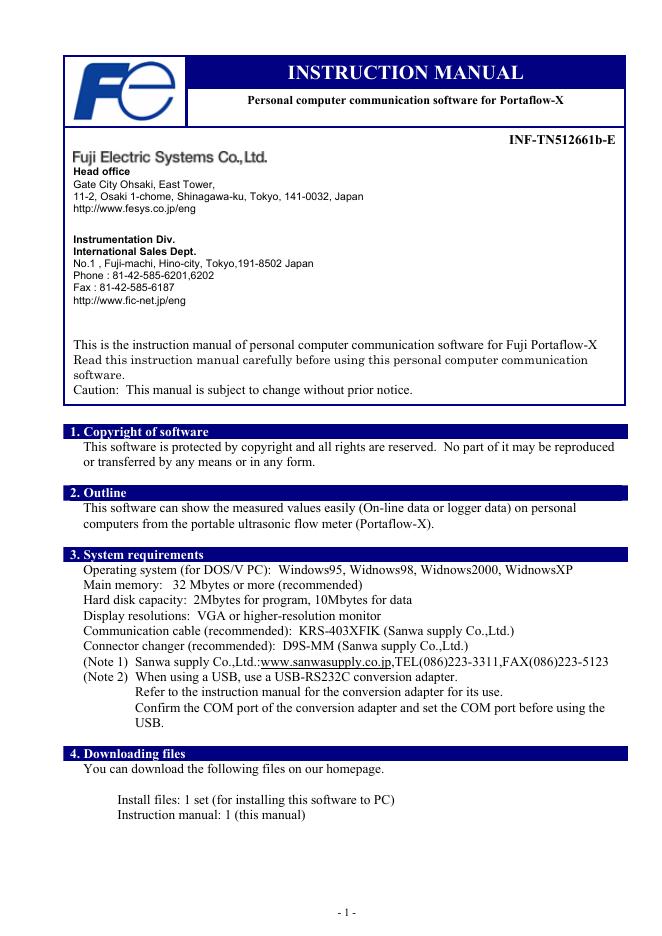 富士电机 INF-TN512661b-E 说明书