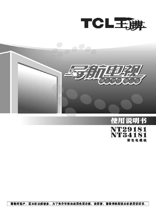 TCL王牌NT29181彩电使用说明书