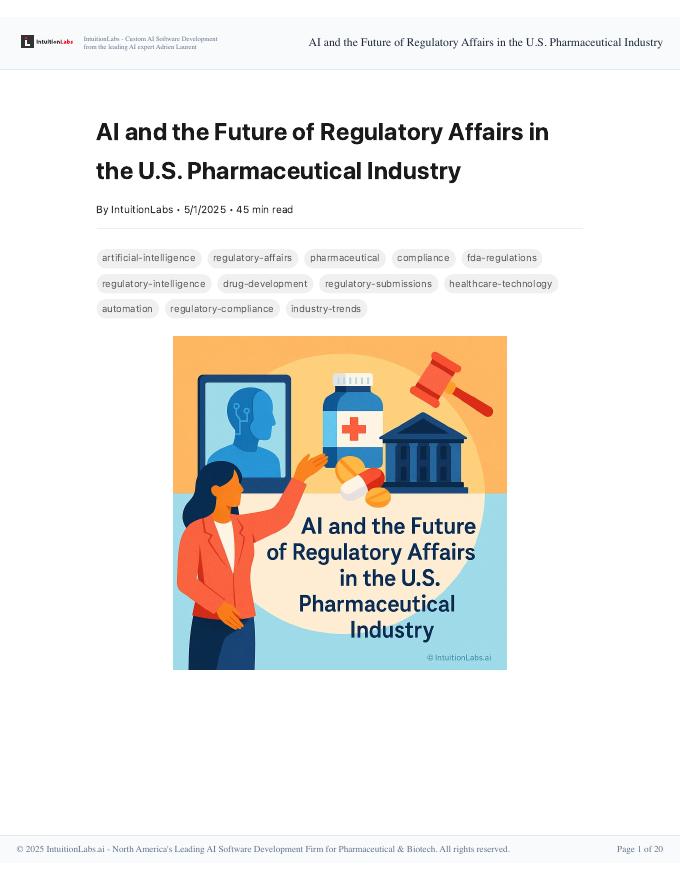 IntuitionLabs：2025年人工智能与美国制药行业监管事务的未来研究报告（英文版）