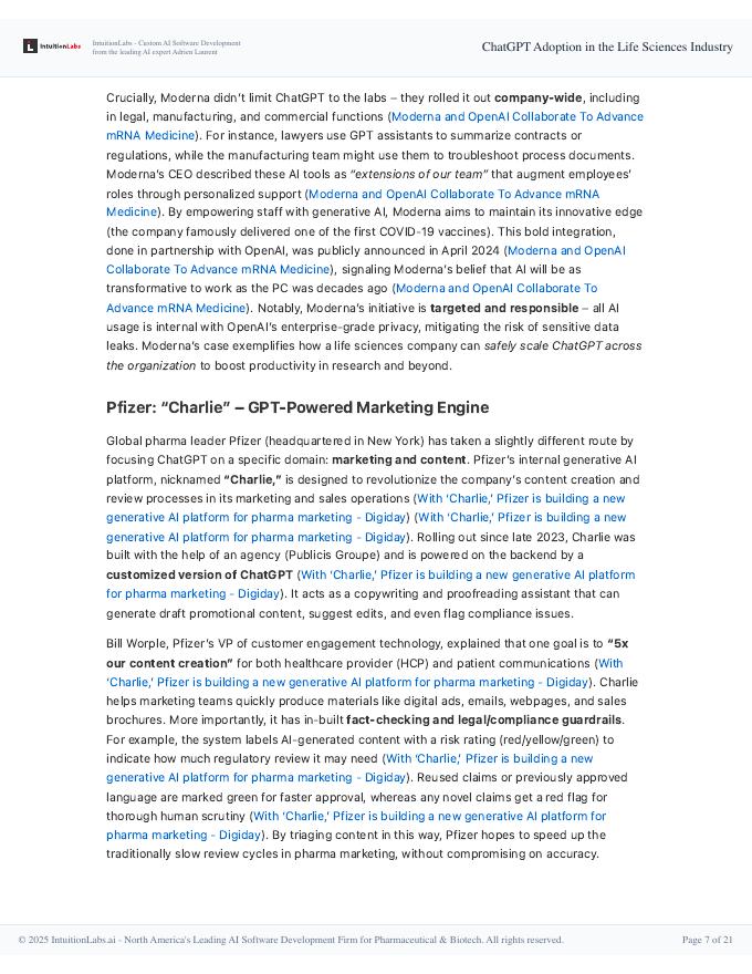 IntuitionLabs：2025年生命科学行业中ChatGPT的应用研究报告（英文版）_第7页