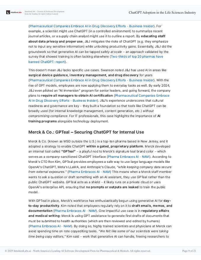 IntuitionLabs：2025年生命科学行业中ChatGPT的应用研究报告（英文版）_第9页