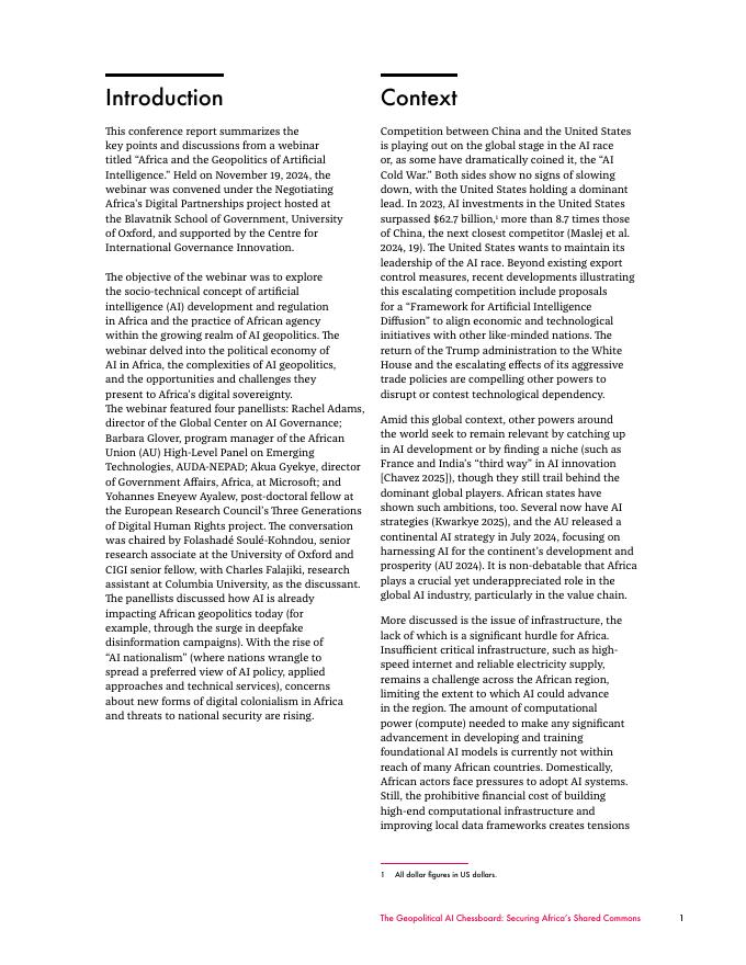 加拿大国际治理创新中心CIGI：2025年地缘政治人工智能棋盘：保障非洲共享资源会议报告（英文版）_第7页