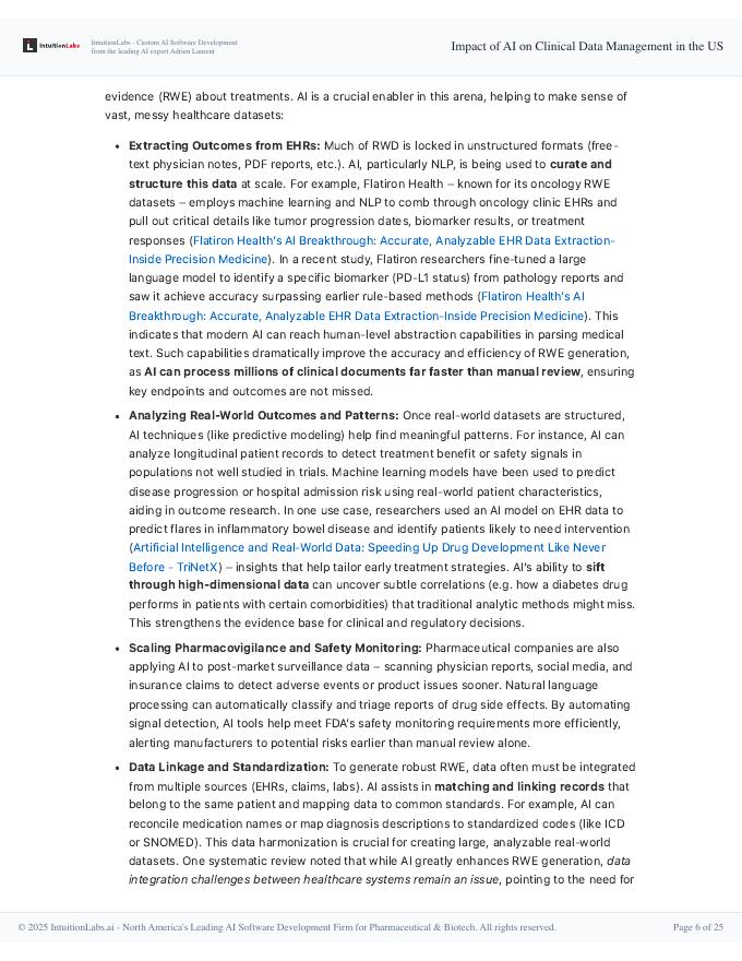 IntuitionLabs：2025年人工智能（AI）对美国临床数据管理的影响研究报告（英文版）_第6页