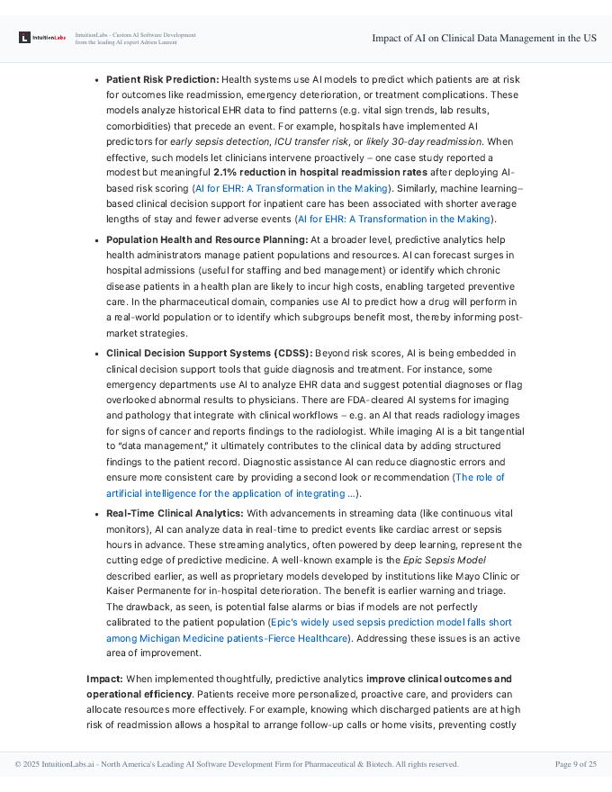IntuitionLabs：2025年人工智能（AI）对美国临床数据管理的影响研究报告（英文版）_第9页