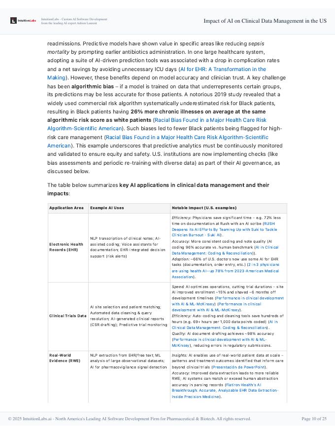 IntuitionLabs：2025年人工智能（AI）对美国临床数据管理的影响研究报告（英文版）_第10页