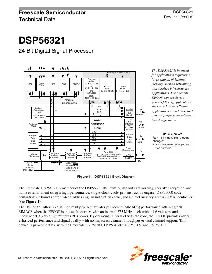 FREESCALE DSP56321 说明书