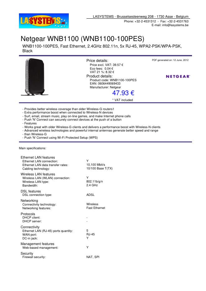 Netgear WNB1100 说明书