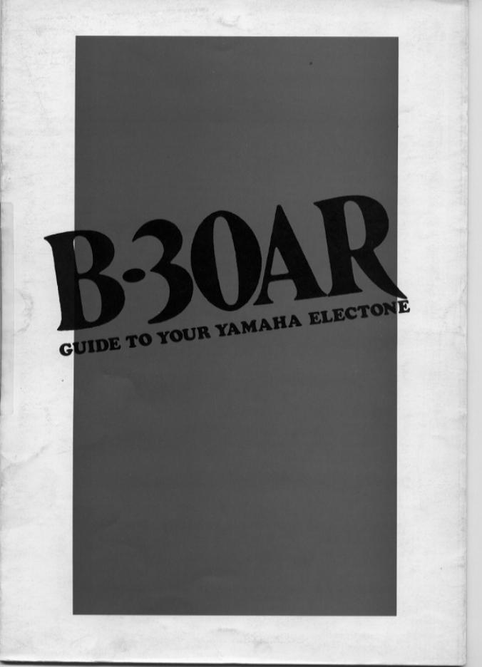 YAMAHA B-30<em>AR</em> 说明书