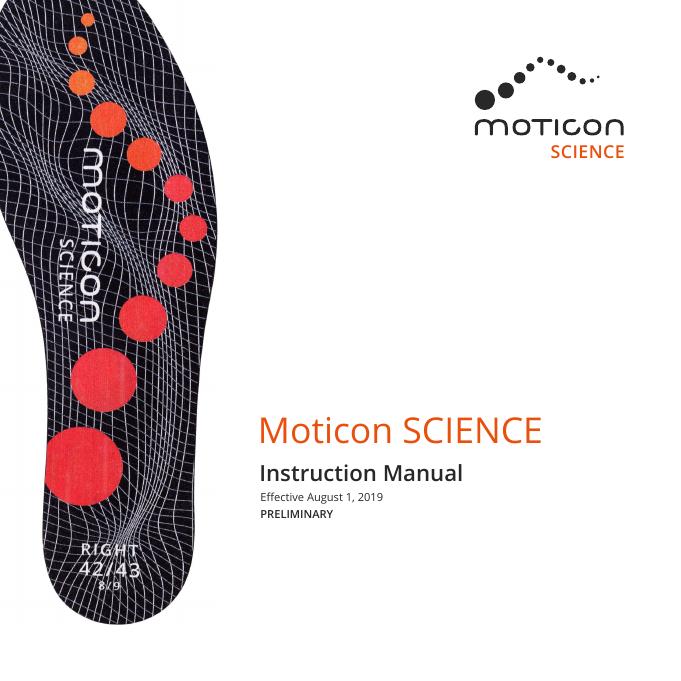 Moticon SCIENCE 传感鞋垫说明书