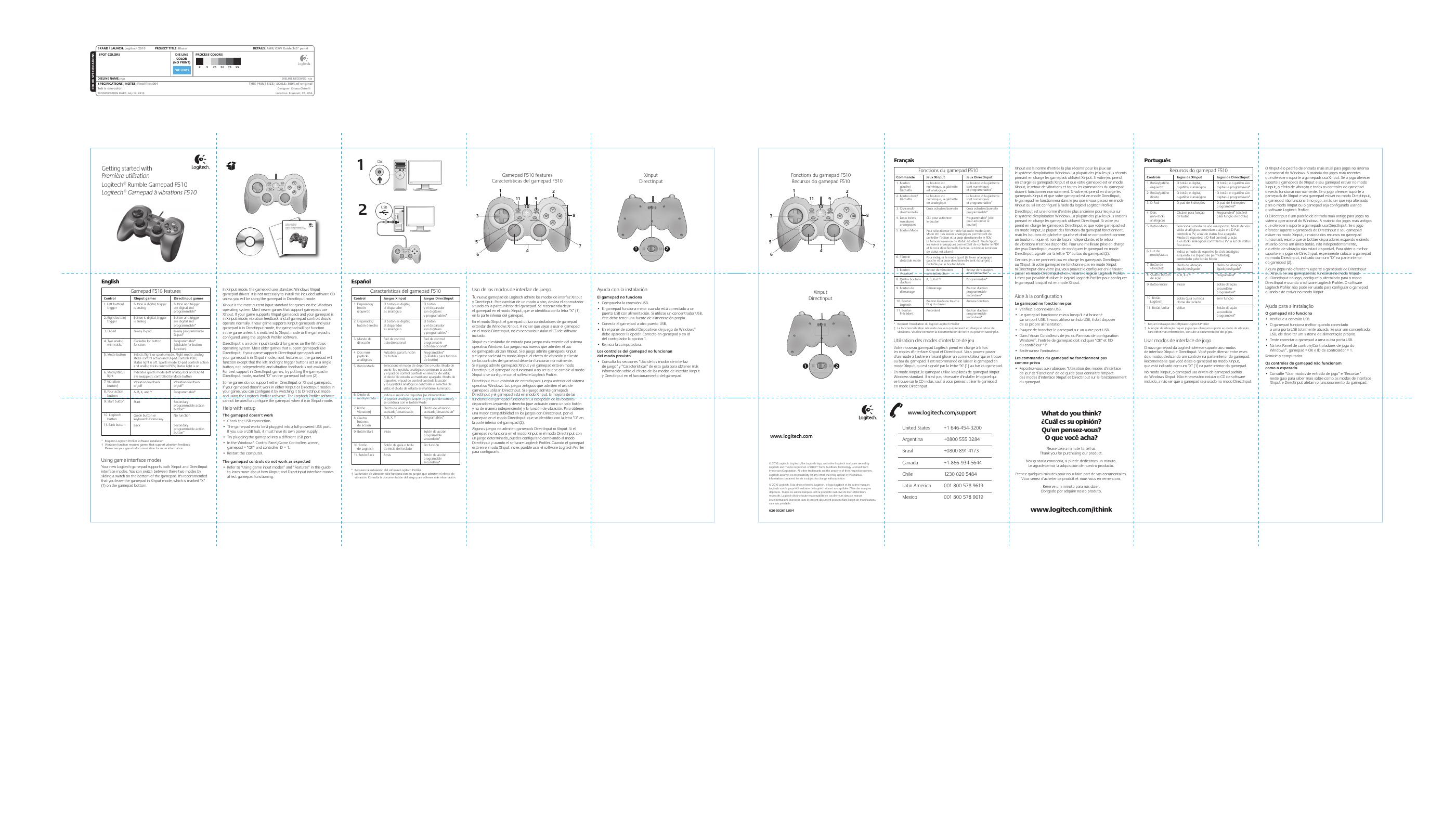 罗技F510<em>游戏</em>手柄使用说明书 海报