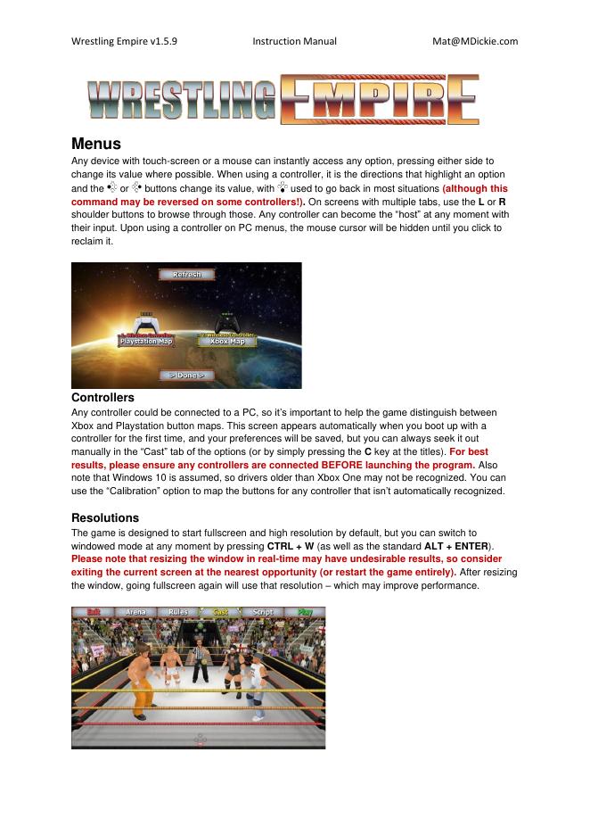 Wrestling Empire v1.5.9使用说明