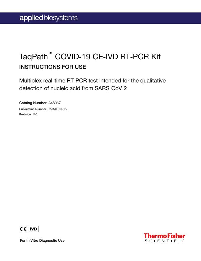 TaqPath ™ COVID‑19 CE‑IVD RT‑PCR Kit使用说明