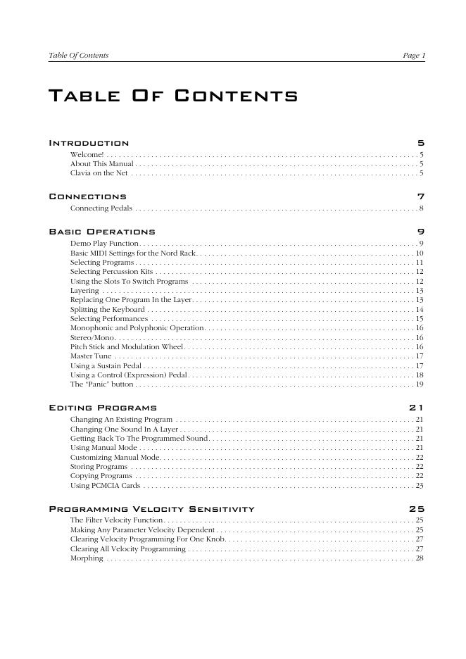 Nord Rack电子琴使用说明书