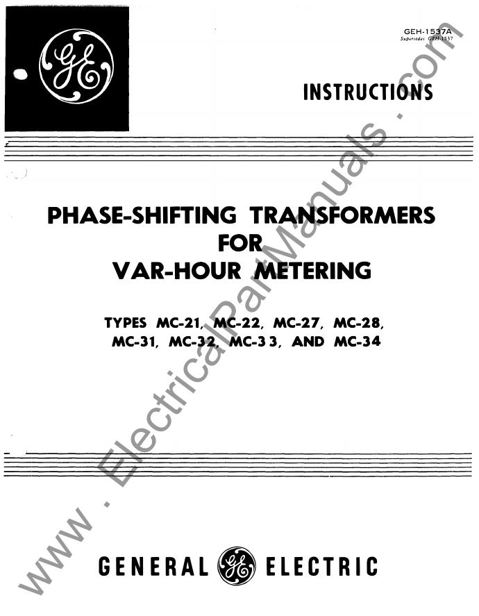 GEH-1537A变压器使用说明书