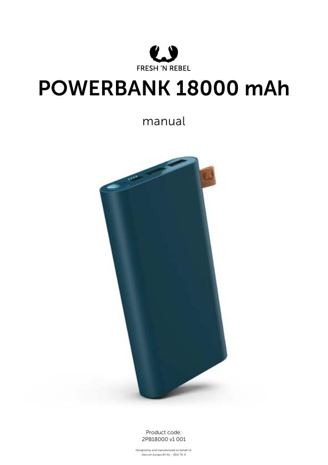 FRESH N REBEL POWERBANK 18000 mAh使用说明书