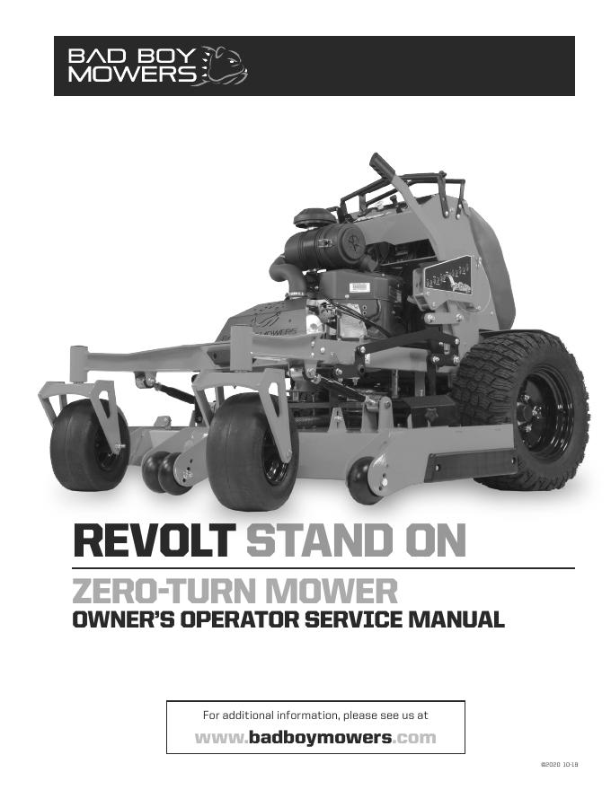 REVOLT系列零转弯割草机使用说明书