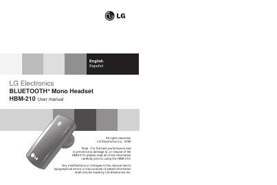 LG HBM-210耳机使用说明书