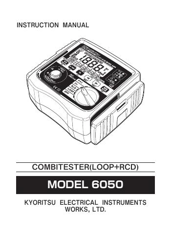 6050 COMBITESTER(LOOP+RCD)操作说明书