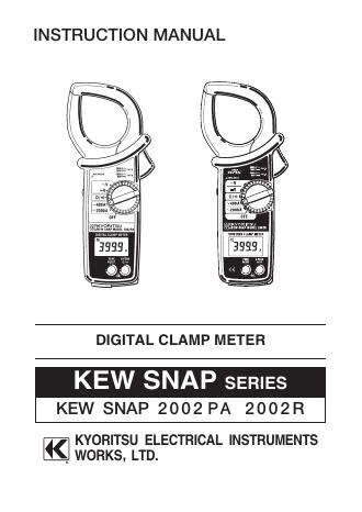 KEW SNAP 2002PA 2002R 数字钳表说明书