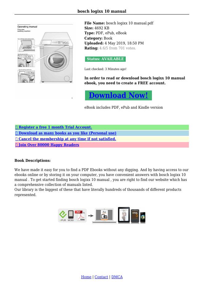 博世logixx 10洗衣机使用说明书