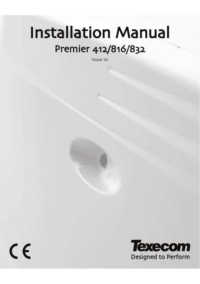 Premier 412/816/832<em>安防</em>系统安装说明书