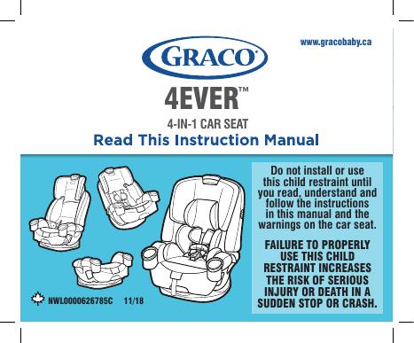 4EVER™ 4-IN-1 汽车座椅说明书