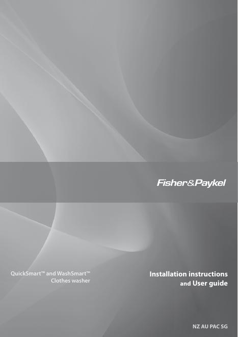 Fisher & Paykel 洗衣机安装说明书和使用指南