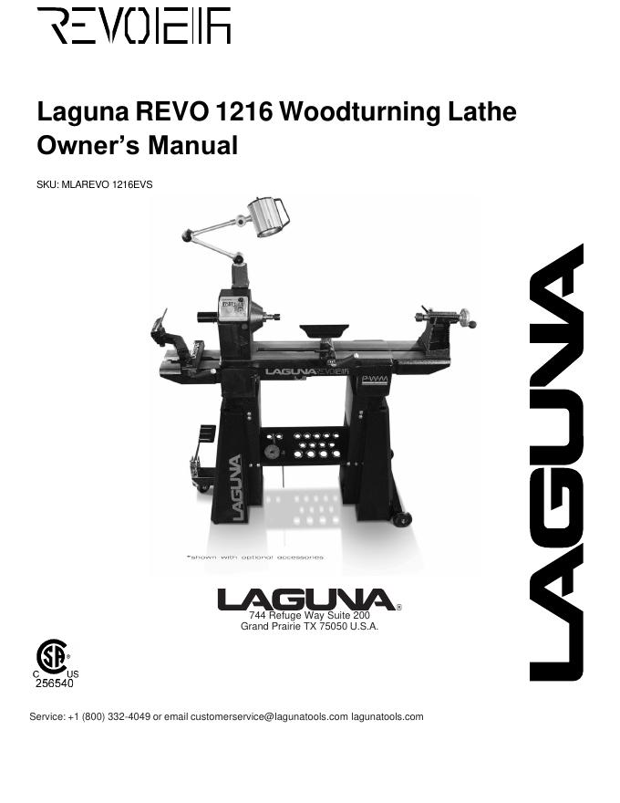 Laguna REVO 1216木旋转车床说明书