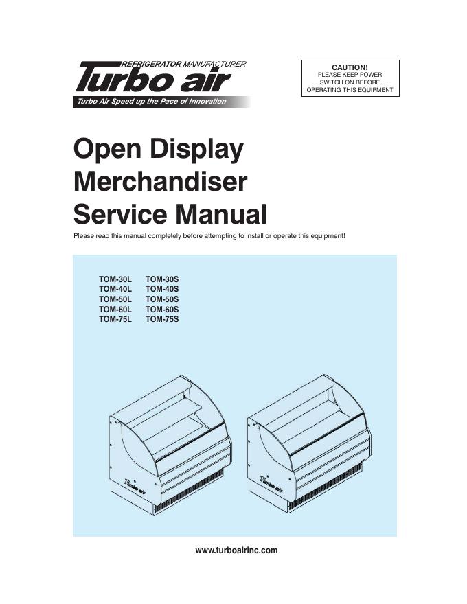 Turbo Air开门式陈列柜说明书