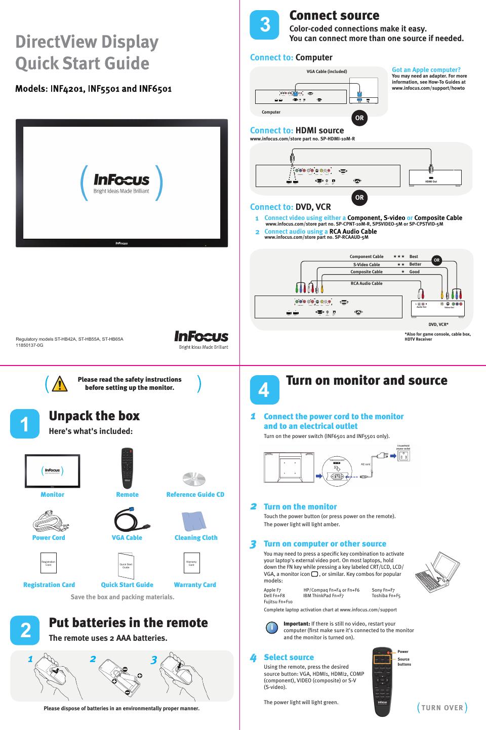 INF6501,INF5501,INF42A显示器使用说明
