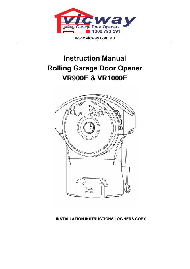 VICWAY门禁电机<em>VR</em>900E、<em>VR</em>1000E使用说明书 海报